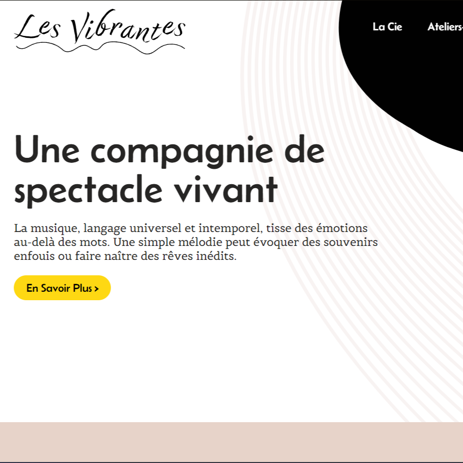 Page d'acceuil du site Les Vibrantes