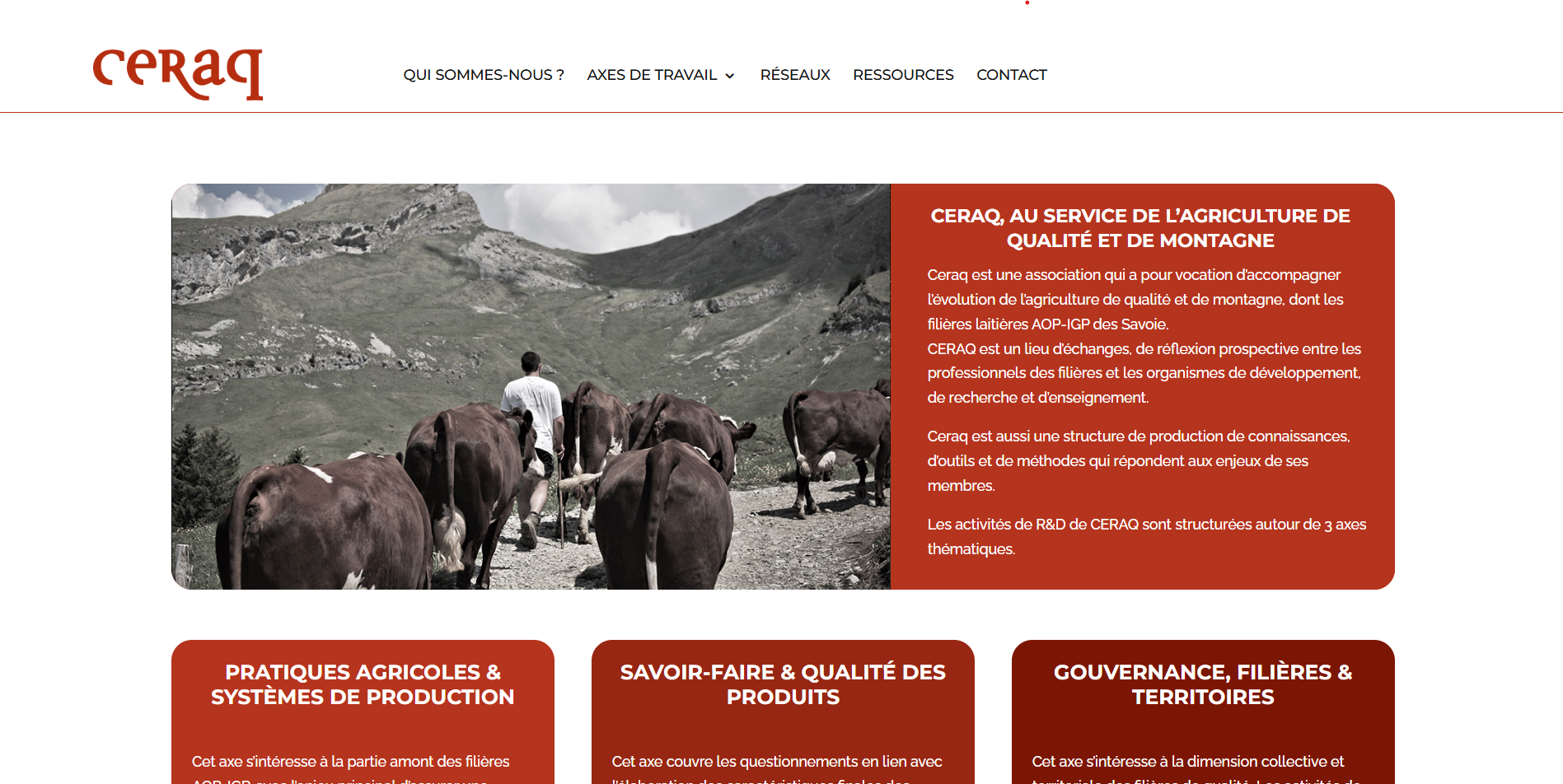 Page d'acceuil du site Ceraq