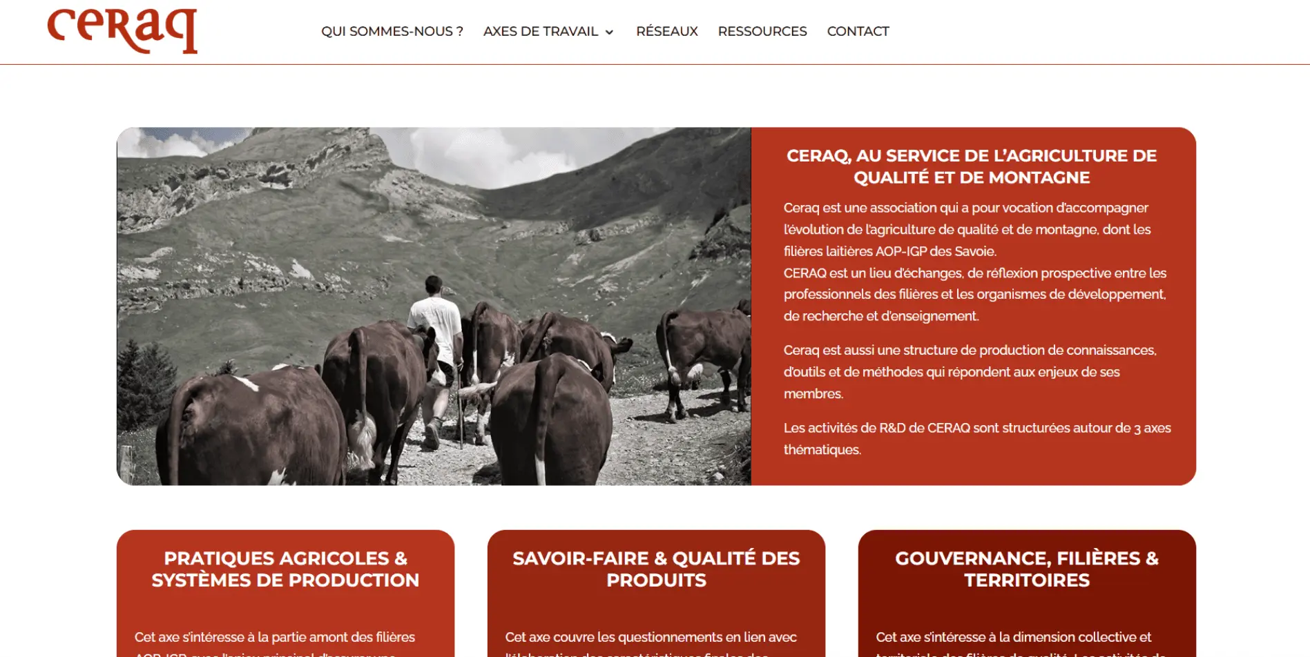 Page d'acceuil du site Ceraq